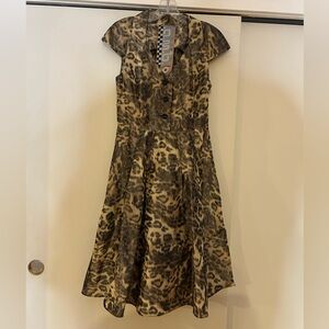 L.A.M.B  Leopard Print Midi Dress